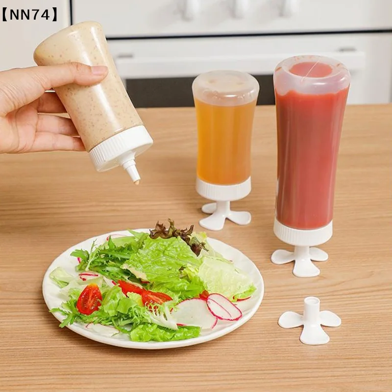 210/350ml Condiment Squeee Bottle Inverteable Honey/Ketchup/Jam/Salad Containers Dressing Dispensers Lunchbox Squeezable Jars[J]