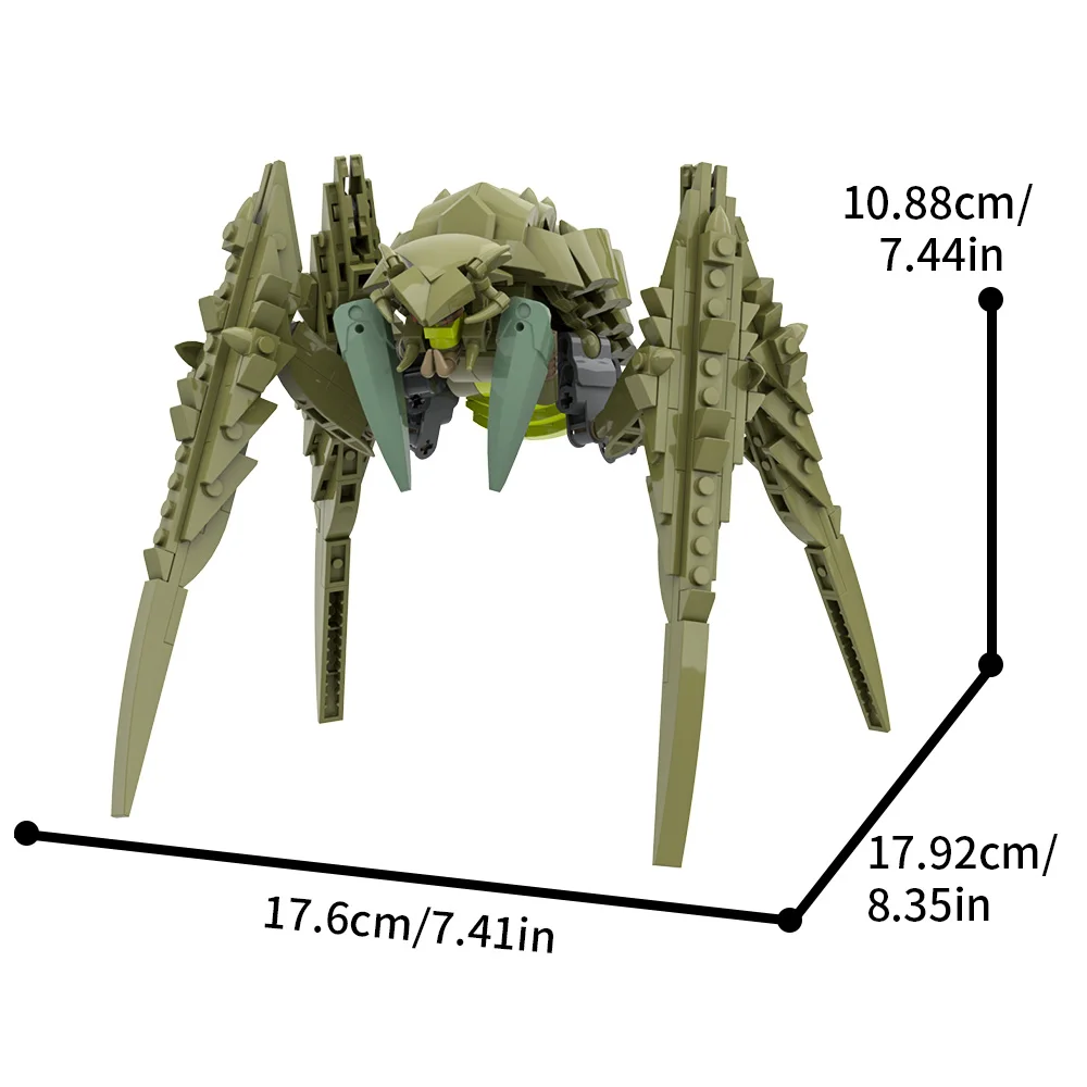MOC 스파이더 메카 로봇 빌딩 블록, 핸들 브래킷이 있는 DIY 조립 모델 키트, 어린이 성인을 위한 창의적인 선물
