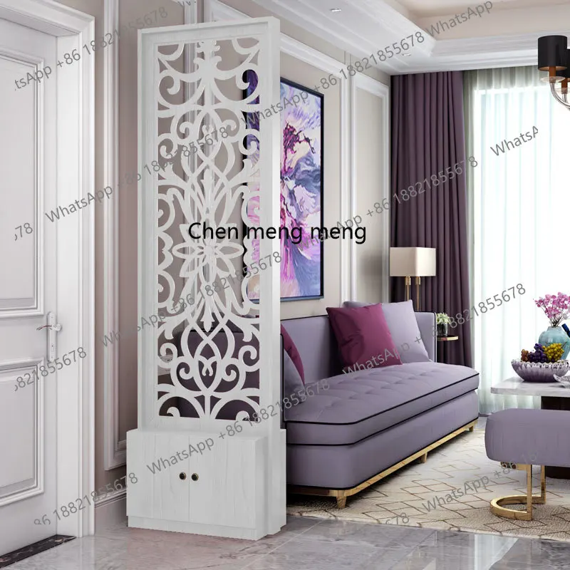 Screen partition cabinet, living room entrance, simple modern household folding screen, hollow engraving, blocking shoe rack