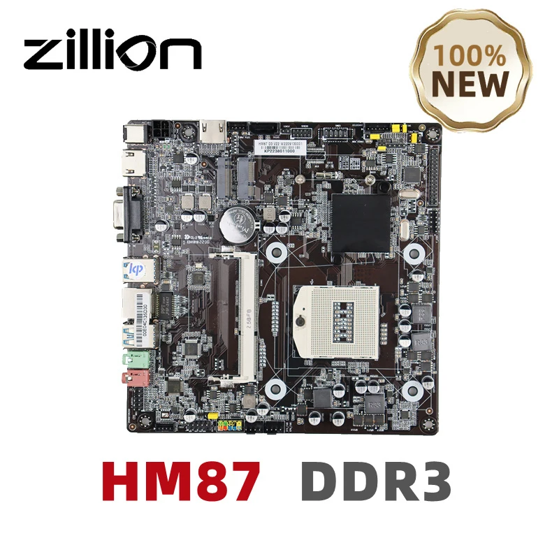 

Zillion HM87 Mini ITX Motherboard PGA947 DDR3 Support Intel Core i3/i5/i7 4 Gen Pentium Celeron CPU For GAMING PC M.2 NGFF New