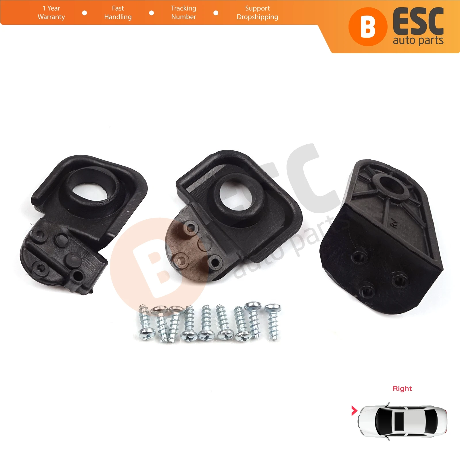 EHL7 Right Car Headlight Headlamp Housing Repair Mount Holder Bracket Tab Clips Kit for Fiat Doblo Box MPV 119 223 2005-2010