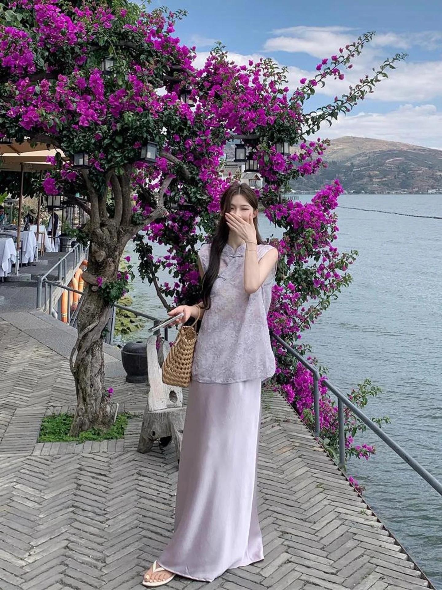 

New 2026 Chinese Style Stand Collar Vest Top Mid-Length Skirt Two-Piece Set Women's Fashion Summer Chic Lightweight Sleeveless