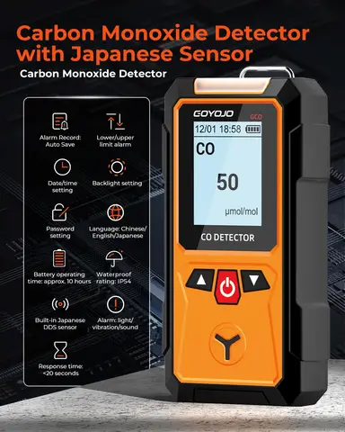 Gasdetektormätare 4 i 1 Syre O2 Kolmonoxid CO H2S Ex Brännbar Gasanalysator Läckagedetektor Luftkvalitetsmonitor 8 best sales 4 gastestare - №7