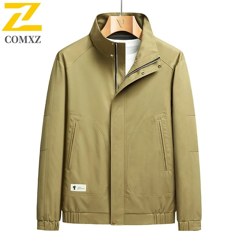 

COMXZ Мужская куртка больших размеров Осенняя легкая дышащая ветрозащитная деловая офисная верхняя одежда Повседневная минималистичная рабочая одежда Пальто