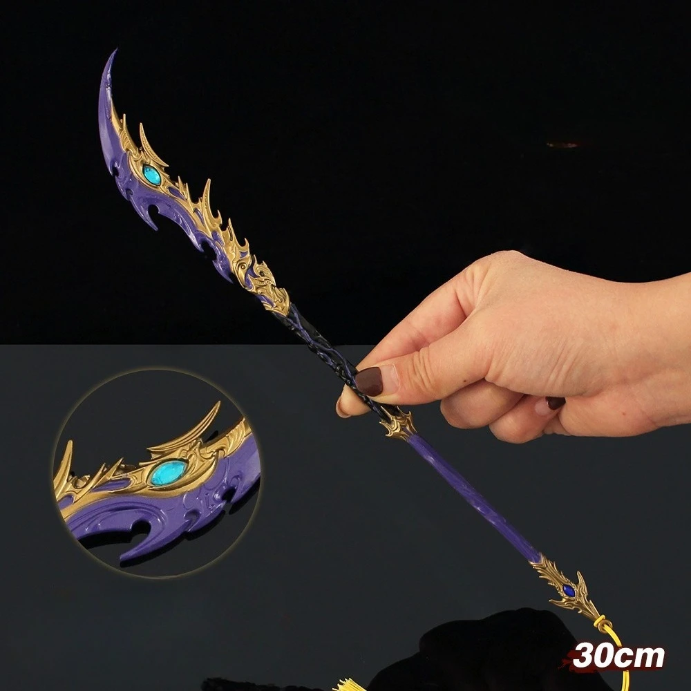 Naraka: periféricos de juego Bladepoint de 30 CM, modelo de arma artesanal de Metal, adornos de espada de escritorio coleccionables, regalos creativos, juguete seguro para niño