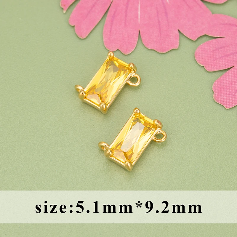 assoonas MF57, Schmuckzubehör, 18k vergoldet, Kupfer, nickelfrei, Zirkon, handgefertigt, Anhänger, DIY-Anhänger, Schmuckherstellung, 6 Stück/Lot – Detail 6