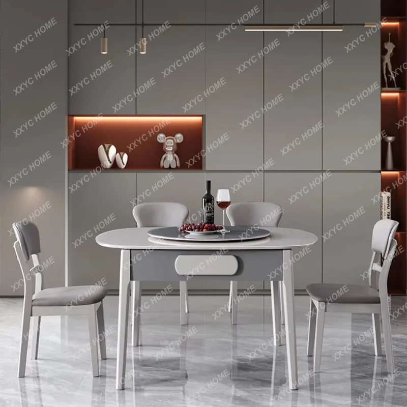 XXSolid Wood Stone Plate Dining Table Double-Use Household Mahjong Table Chinese Essence Automatic Shuffling Mahjong Machine