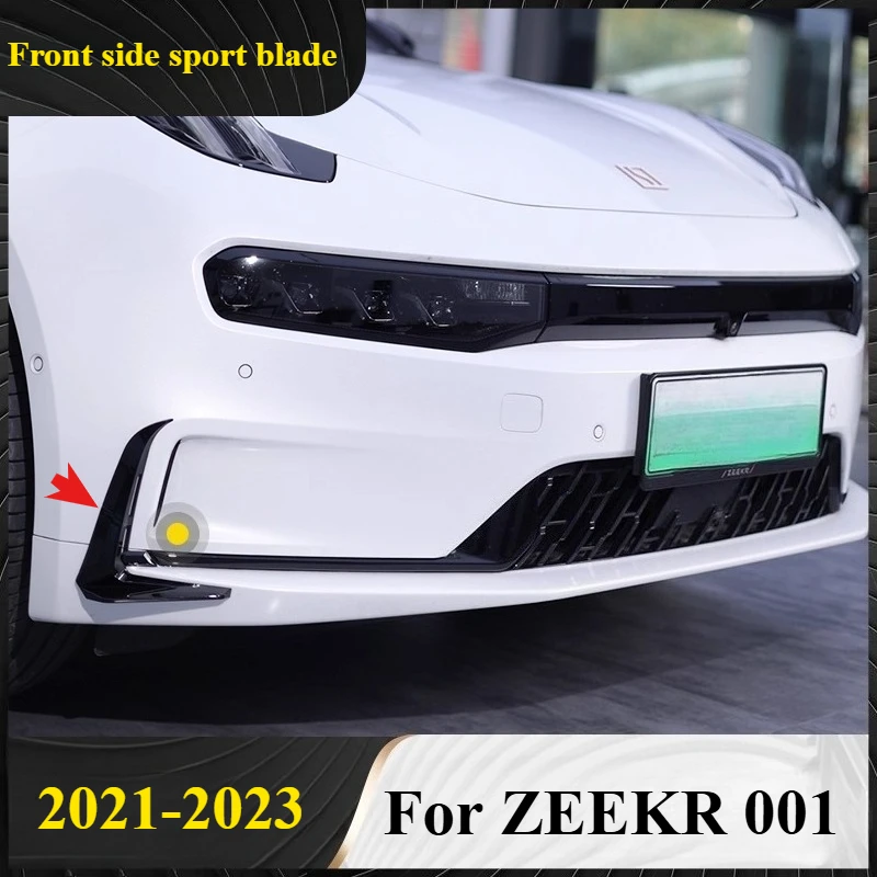 

For ZEEKR 001 2021-2023 ABS Front Bumper Spoiler Air Knife Lamp Eyebrow Trim Frame Anti-collision