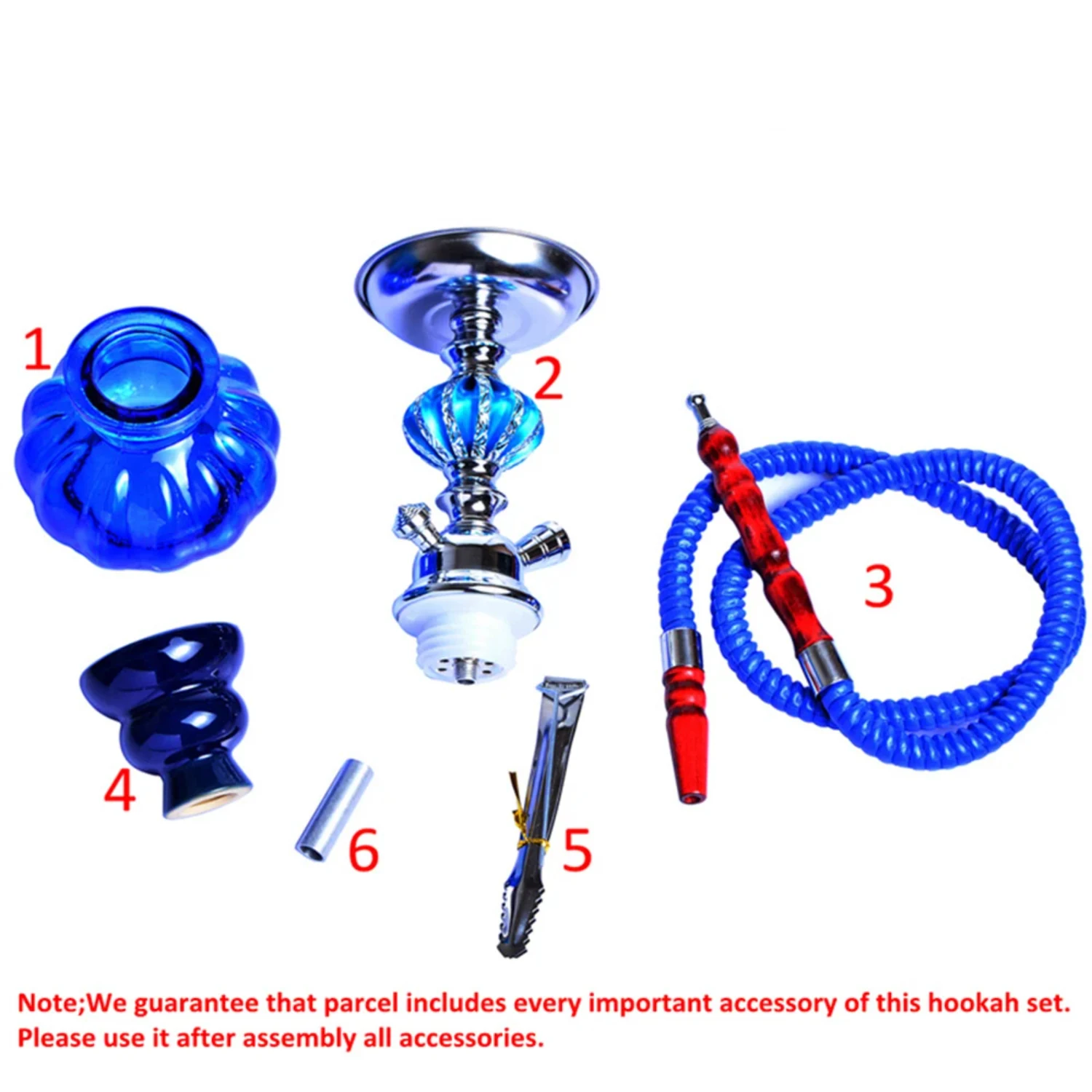 Portable Travel Hookah Small Shisha Pipe Set Narguile Chicha Pipa with Hose Bowl Tongs Charcoal Tray Smoke  Accessories