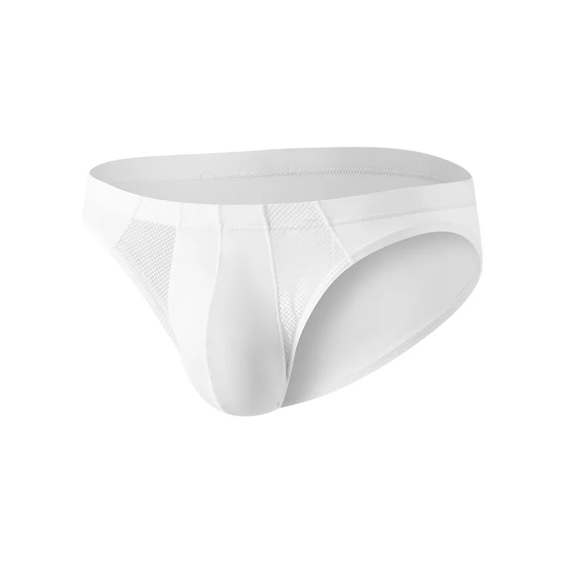 

2025 new men's nylon sweat-absorbing ice silk underwear, cross-border thin U convex low-rise trendy men's briefs