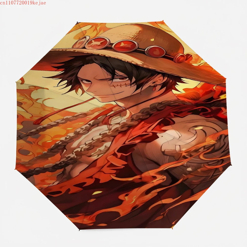 

ONE PIECE Monkey D. Luffy Retro Flame Portrait Umbrella Museum-Quality Fiery Anime Premium Foldable All-Weather Umbrella