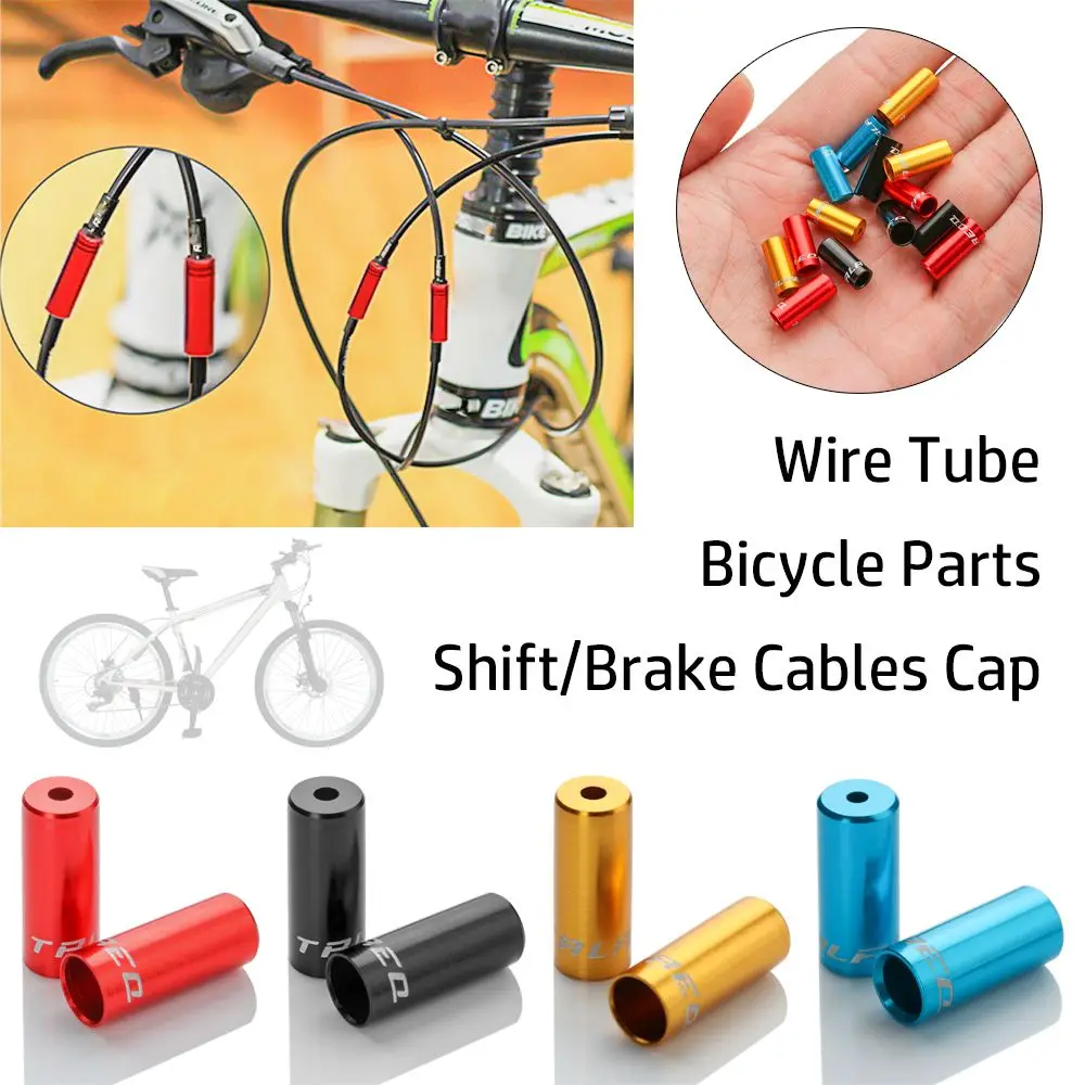 5pcs Aluminium Bicycle Shift Brake Cable Cap MTB Road Bike Brake Shift Wire Tube Cable Protector End Tip Cap Accessories