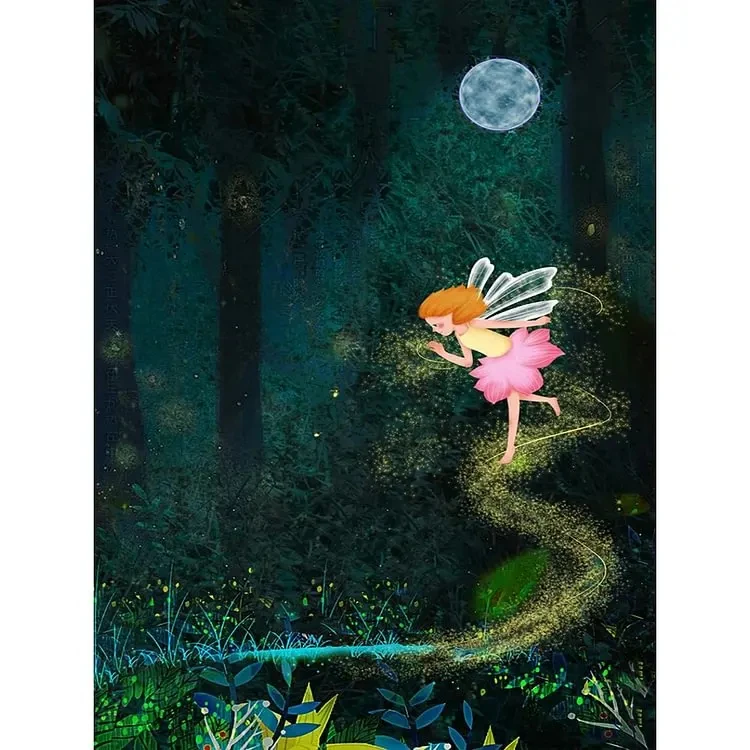 

5D DIY Full Drill Diamond Painting Kit Forest Elves Magical Fantasy Nature Scene For Adults Home Wall Decor Relaxing Gift