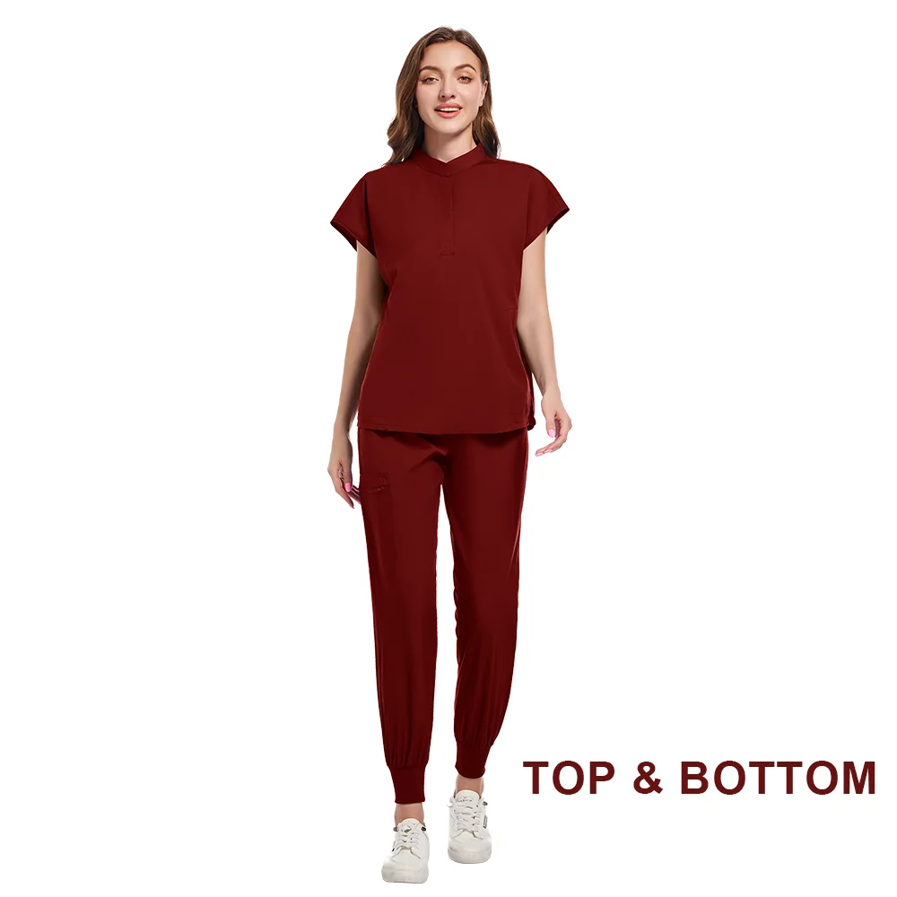 High Quality Scrubs Doctor Medical Center Uniform Comfortable Staff Scrub Suit Ladies Beauty Spa Salon Tunic Top+Pants Workwear