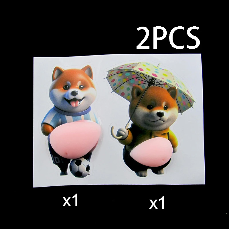 Niedlicher Shiba Inu Silikon-Bauch-Türstopper, selbstklebender Aufkleber-Türstopper, Anti-Kollisions-Aufkleber für den Schutz von Haus- und Autotüren.