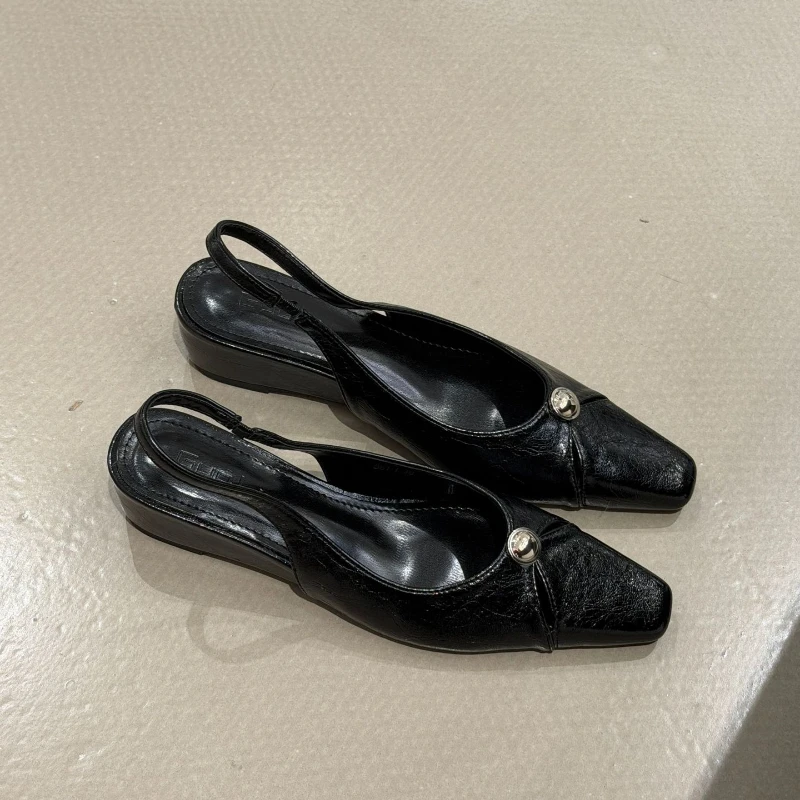 

Роскошные летние дизайнерские женские туфли-мюли на низком каблуке, модные элегантные женские туфли-лодочки на каблуке