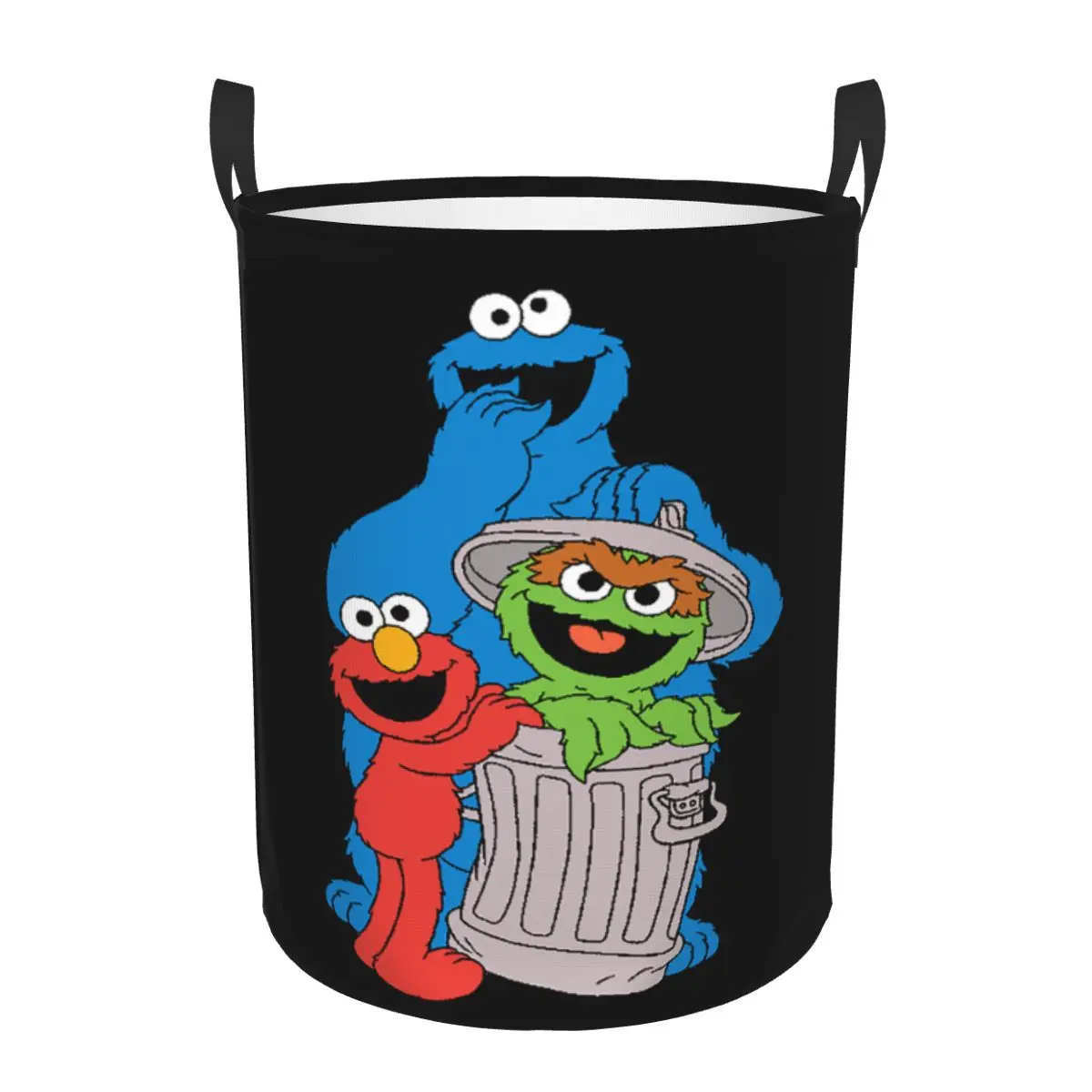 Custom Elmo Cookie Monster Sesame Street Laundry Basket Foldable Clothes Toy Hamper Storage Bin for Kids Nursery