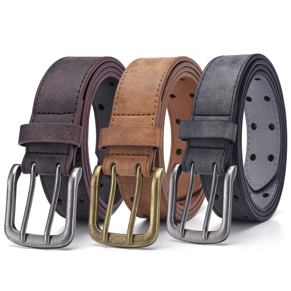 Fashion Leisure Unisex Belt, High Quality PU Leather, Luxury Metal Pin Buckle, Stylish Plus Size for Jeans, Ideal Gift