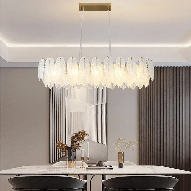 Imagem -06 - Modern Brass Glass Feather Lâmpada do Teto Luxo Luzes Led Home Decor Sala e Quarto