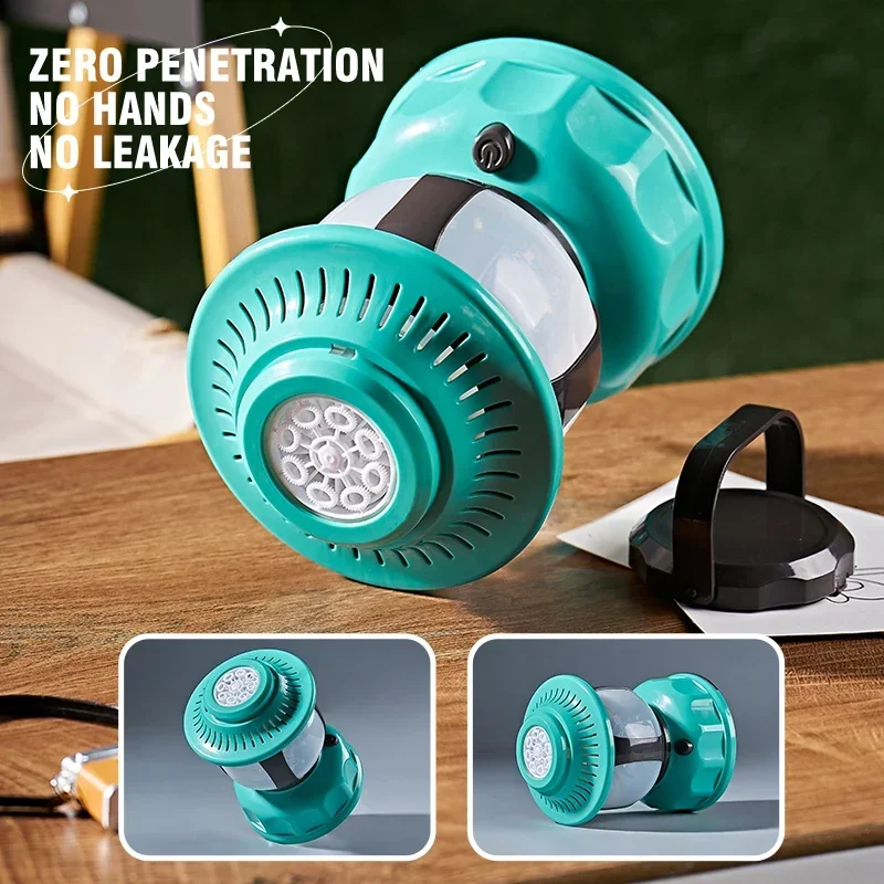 Electric Handheld Camping Lamp Bubble Machine Kids Toys Outdoor Soap Blowing Bedside Lamp Charging Fun Burbujas Party Game Gifts