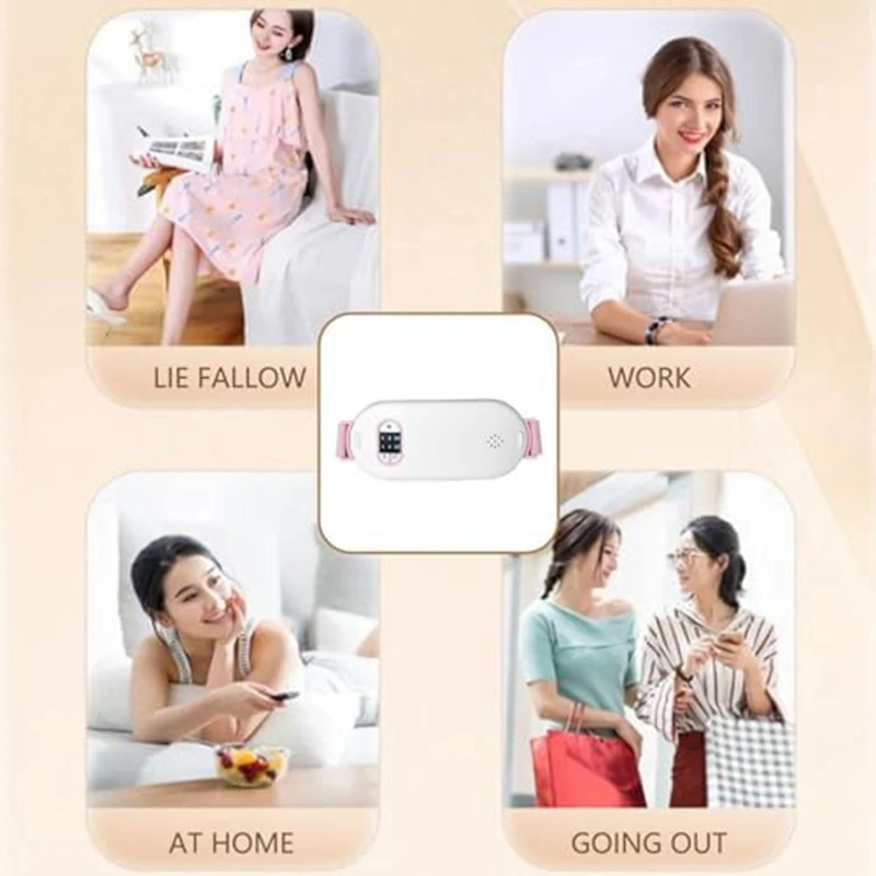 1 PCS Fabric Portable Heating Pad For Stomach Back Pain With 3 Heat & 3 Vibration Massage Modes