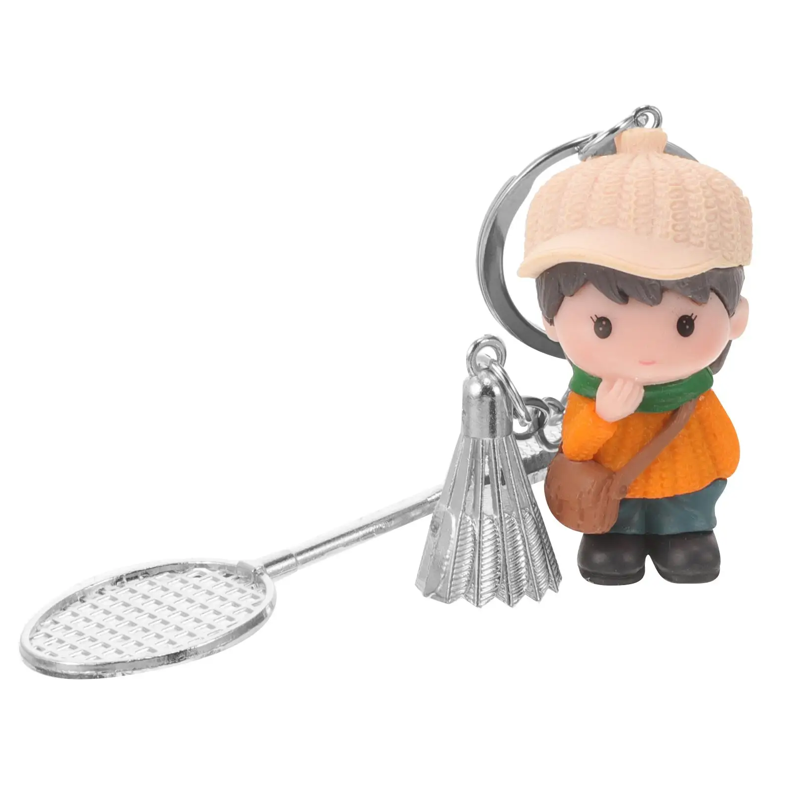 

Badminton Keychain Kawaii Cartoon Pendant Lightweight PVC Kids Tennis Ball Key Rings Backpack Hanging Stylish Creative