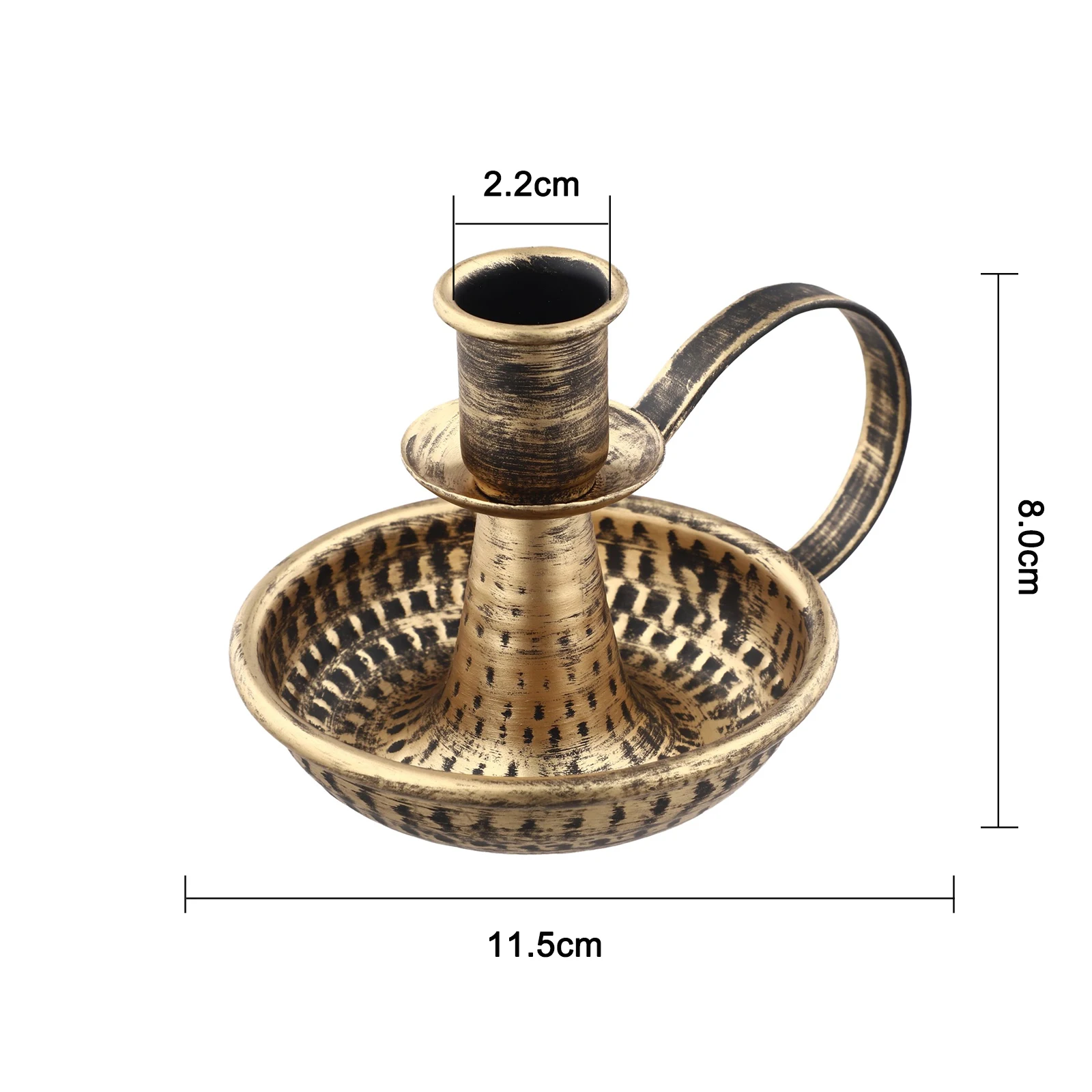 Elegant Iron Taper Candle Holder with Handle Vintage Style Iron Pillar Candle Holder for Home Decor