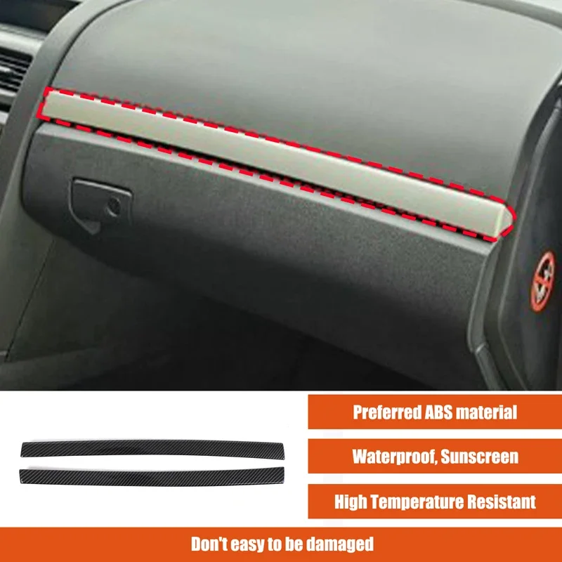 

For Pontiac G8 2008-2009 ABS carbon fiber pattern Central control instrument decorative strip car Accessories 2 Pcs