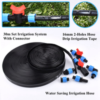 30m/Set 16mm 2-Holes Rain Drip Hose Greenhouse Garden Water Saving Irrigation Hose Agriculture Fertilization Irrigation System