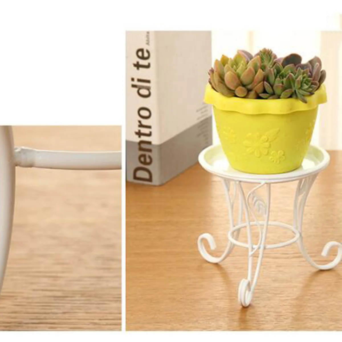 

Iron Metal Mini Small Flower Plants Pot Stand for Balcony Desk (White) plant stand plant stands indoor