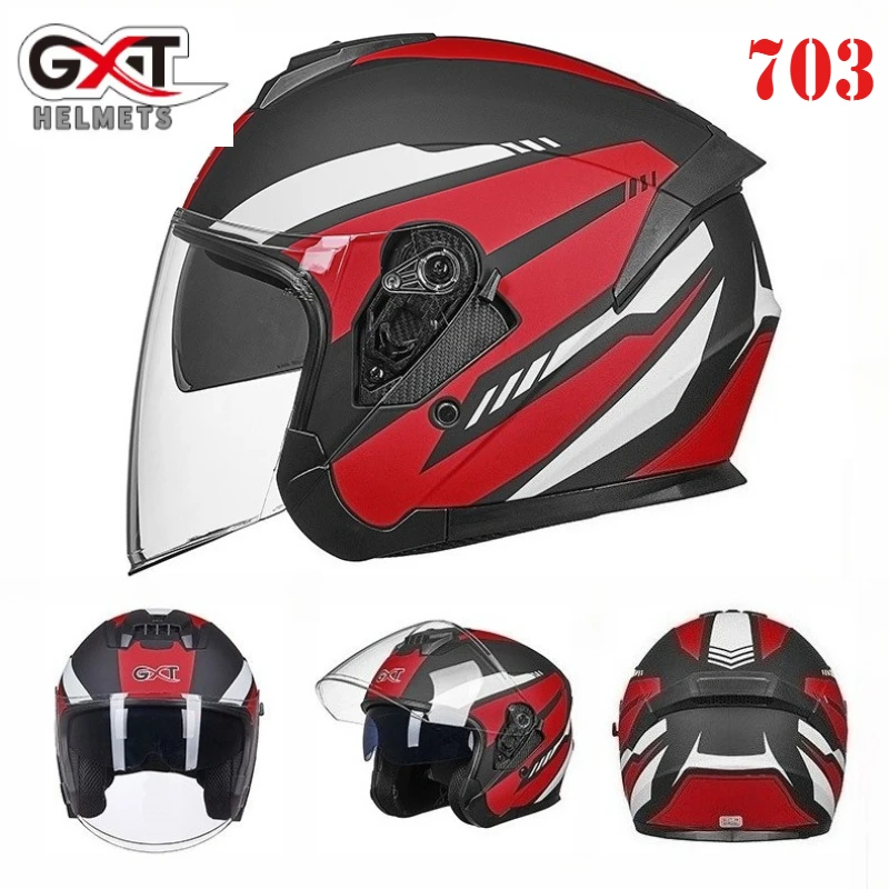 Casco Moto Elettrico Gxt Doppia Lente Mezzo Casco Leggero Personalizzato Cascos Para Moto Casco Moto
