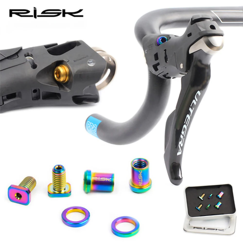 RISK RT120 RT121 Road Bicycle Shifter Lever Fixing Bolts Bike Shift Ring Screws Spacer Washer Titanium Alloy Bicylce Screws