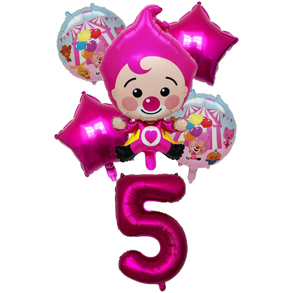 Rose Red Digital Number Circus Balloon Decoration Birthday Party Supplies Decor Children\'s Day Baby Shower Girl Or Boy Gift