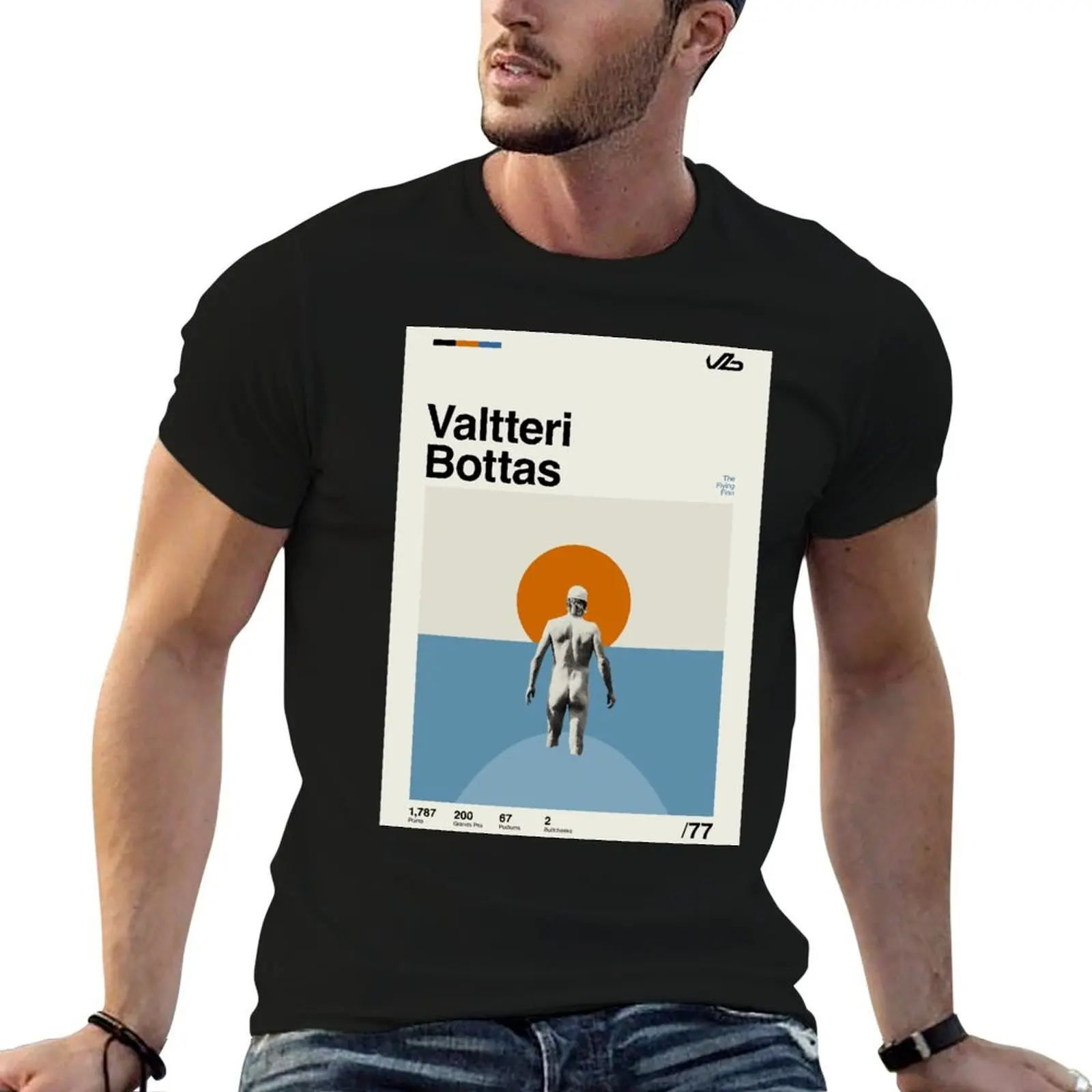 

Valtteri Bottas Modern Mid Century Poster T-Shirt t shirts for man slim fit man t shirts for men casual T-Shirt