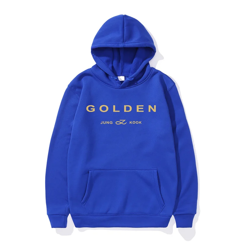 JungKook Golden felpa con cappuccio donna estetica in piedi accanto a te felpe con cappuccio Album Unisex lettera stampa pullover dorati felpe corea