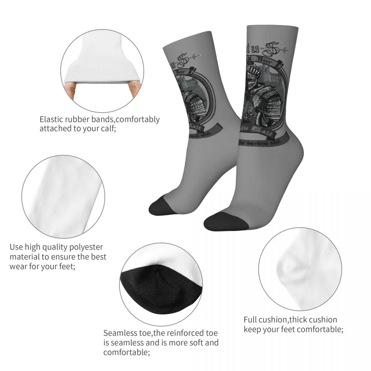 Autumn Winter Harajuku Women Men For The Darkest Soul Dark Souls Socks Breathable Middle Tube Socks