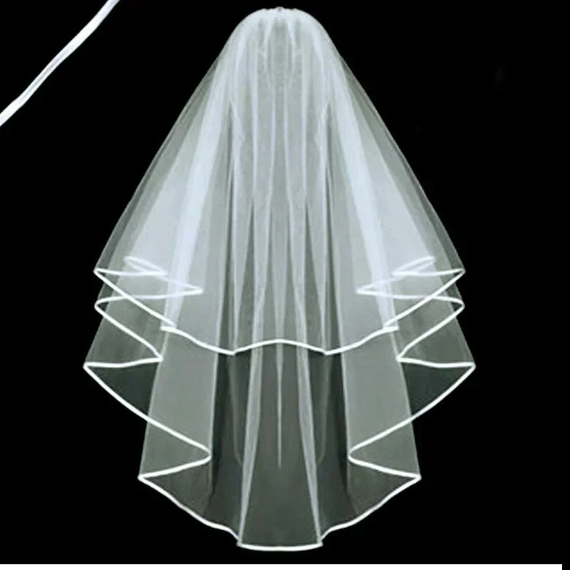 

Bridal Veil Wedding Vails Women's Simple Short Veils White Ivory Tulle Comb Brides Shower Bachelorette Hen do Night Party