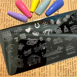 Playing Card Pattern Nail Stamping Plate Joker Nail Art Template Board Games Nail Stamp Plate Mouteen-163