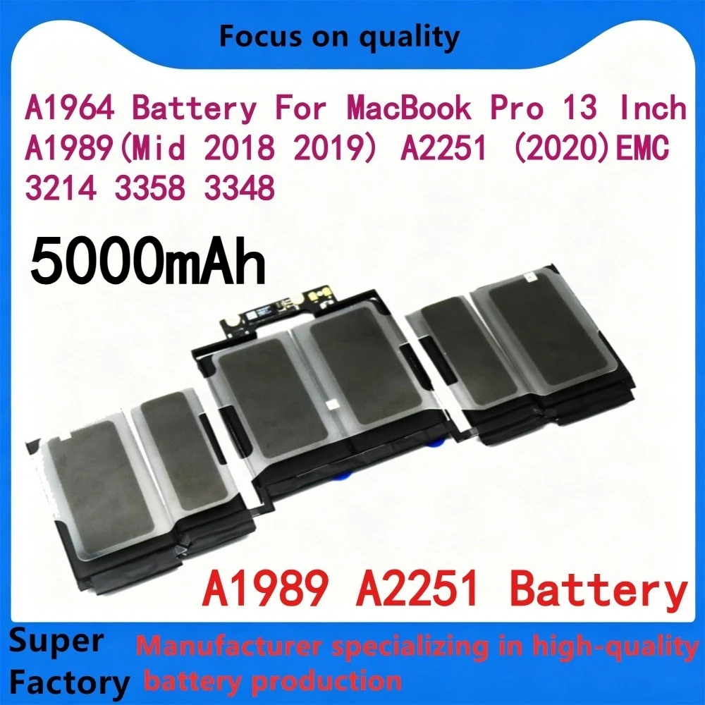 

Laptop Battery Compatible with Apple MacBook Pro 13-inch A1964 A1989 A2251 2018/2020 Models
