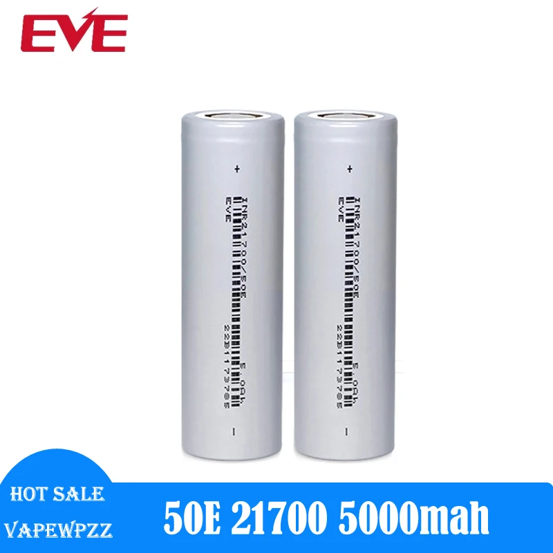 Original EVE 50E 21700 Battery 3.65V 5000mah 15A 3C Rechargeable li-ion Batteries Eve INR21700 Cells For Battery Packing