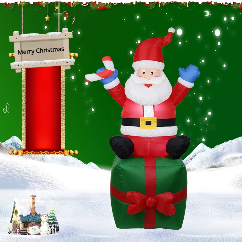 

Inflatable Gift Bag Santa Claus Inflatable Model Christmas Lighting Decoration Outdoor Courtyard Decoration Props