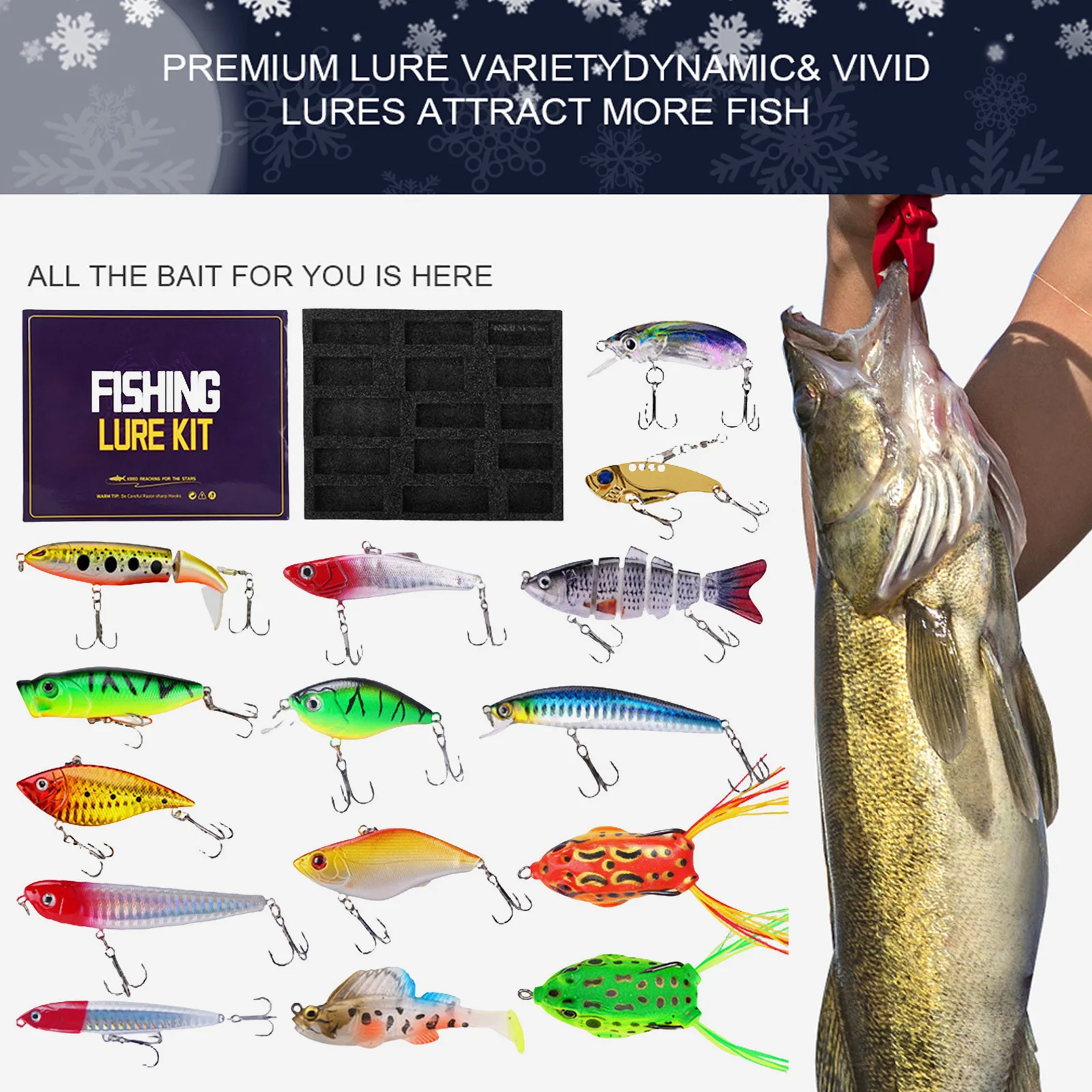 子供向けクリスマスカウントダウン2025フィッシングアドベントカレンダー（男性、大人の釣り人、ティーン、子供向け）60分ビジュアルタイマー