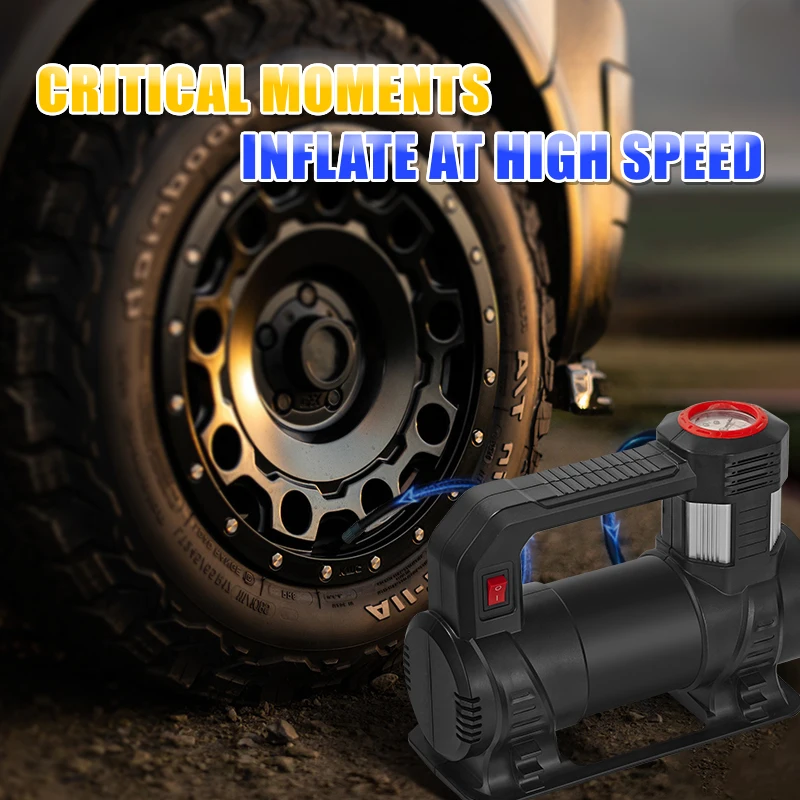 High-Precision Portable AC 120V Tire Inflator-120psi 3psi Accuracy 2000mAh Battery ABS Material