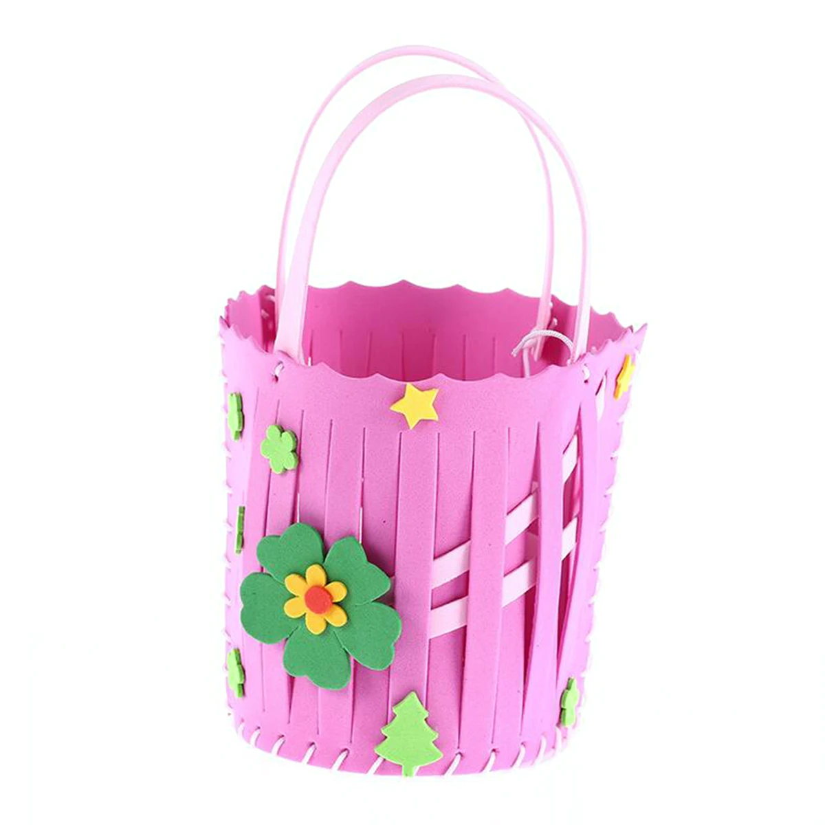 3 set Diy Eva Flower Basket Material Set Colorful Handbags Sewing Kits For Kids Preschool Parent-Child Projects Includes Needle