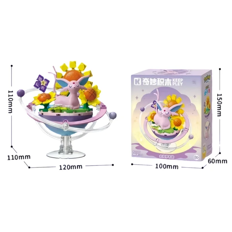 Keeppley Originele Pokémon-bouwstenen Eevee Evolution Family Planet Series Educatief speelgoed Desktop-assemblagemodel Poppenspeelgoed