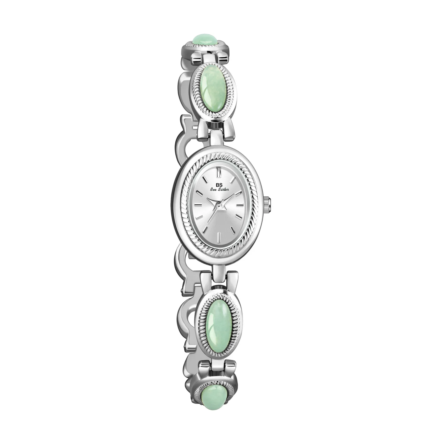 UTHAI-Relógio impermeável retrô para mulheres, pulseira de marca de luxo, pedra dongling natural, jade hotan, relógios avançados em corrente,