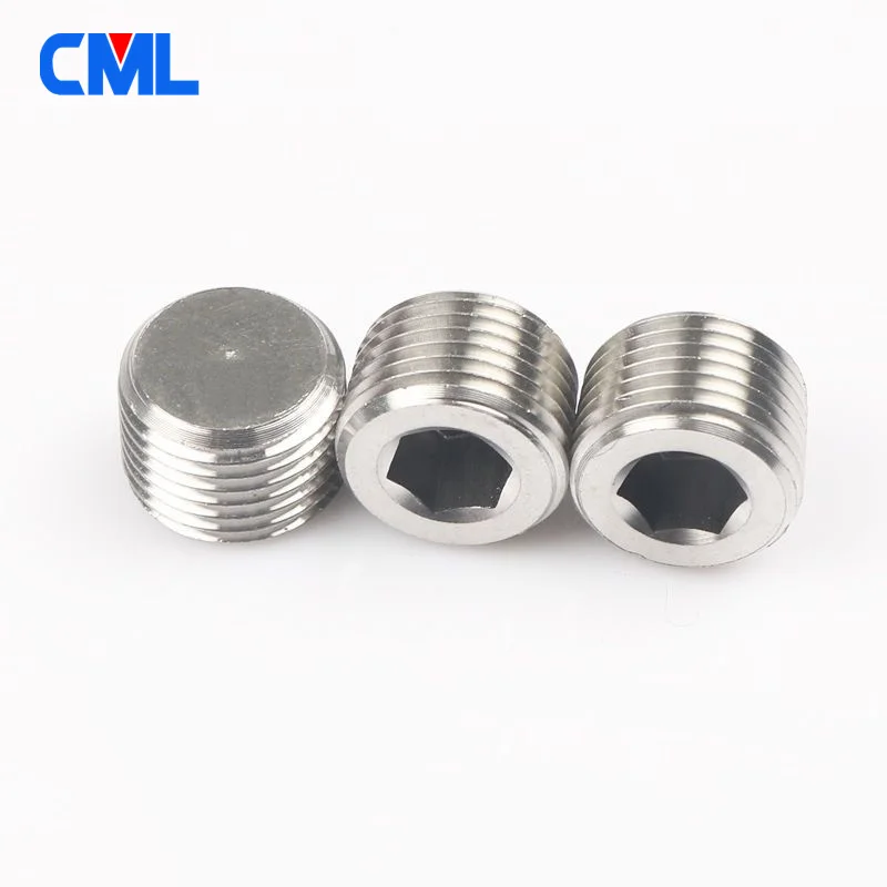 BSPT / BSPP / NPT Male Thread 304 Stainless Steel Hex Socket End Cap Inner Hexagon Plug Oil Water Pipe Fitting