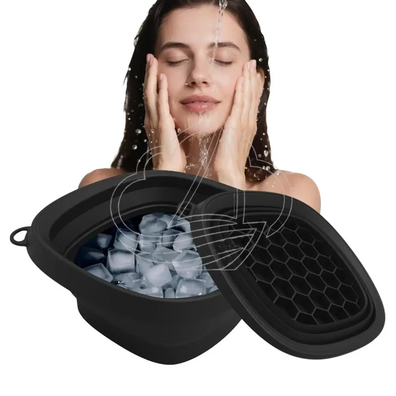 Foldable Silicone Ice Face Bowl Facial Wash Basin for Pore Shrinking & Skin Calming