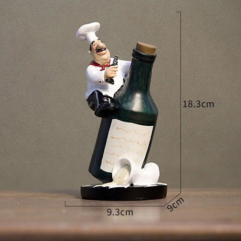 Chef Statue Cute Resin Figurine Statue Mini Chef Ornaments Miniature Statue Country Cottage Kitchen Cafe Bar Restaurant Decor