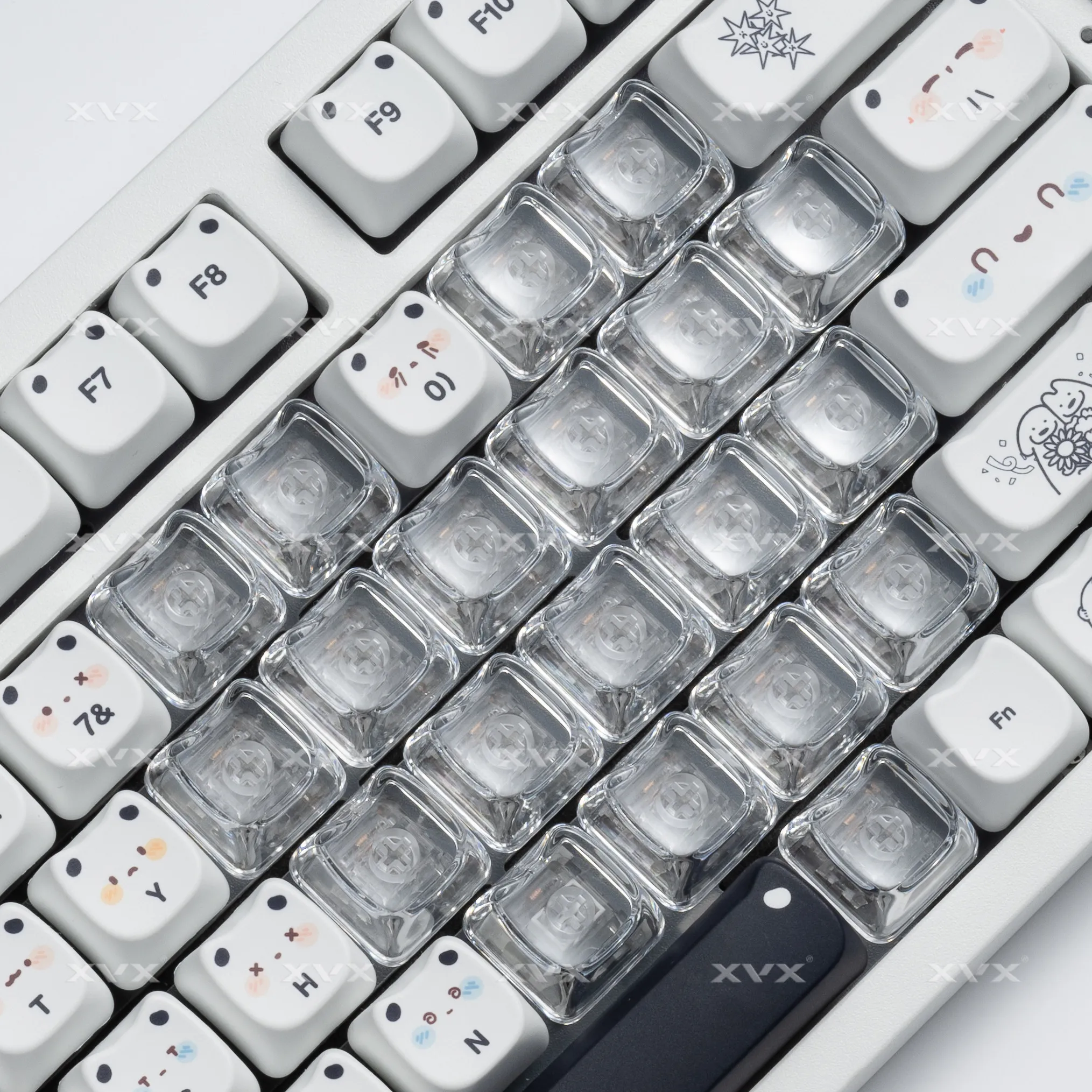 XVX Cat PC Keycaps Transparent MAO Height Keycap MX Structure PC Material Keyboard Keycaps Customized PC Accessories Gifts
